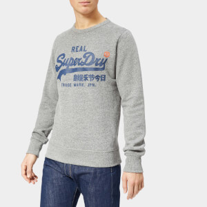 Superdry Men's Vintage Logo Panel Stripe Crew Sweatshirt - Phoenix Grey Grit