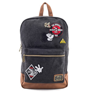 Mochilla De Tela Vaquera Con Insignias - Disney Loungefly - Mickey Mouse