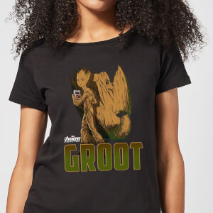 T-Shirt Femme Groot Avengers - Noir