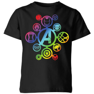 Avengers Rainbow Icon Kids' T-Shirt - Black