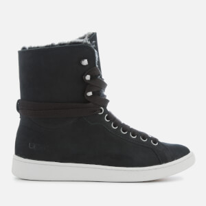 UGG Women's Starlyn Full Grain Leather Fold Over Trainers - Black