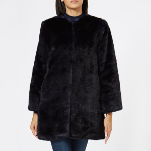 MICHAEL MICHAEL KORS Women's Long Faux Fur Coat - Navy