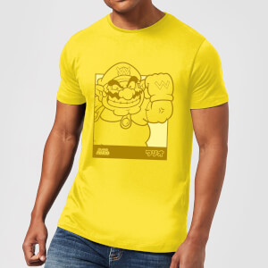 Nintendo Super Mario Wario Kanji Line Art Men's T-Shirt - Yellow