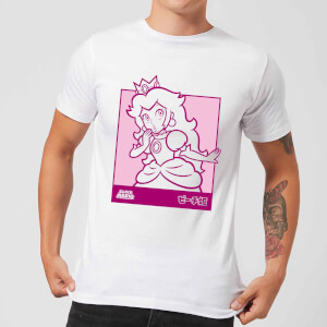 Nintendo Super Mario Peach Kanji Line Art Men's T-Shirt - White