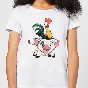 Moana Hei Hei and Pua Women's T-Shirt - White