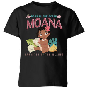 Moana Born In The Ocean Kinder T-shirt - Zwart