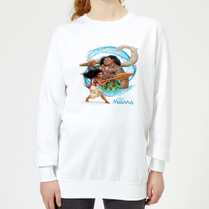 Sweat Femme Vague Vaiana, la Légende du bout du monde Disney - Blanc