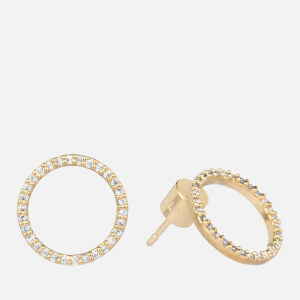 Astrid & Miyu Women's Tuxedo Circle Earrings - Gold: Image 1