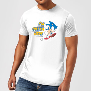 Sonic The Hedgehog I'm Outta Here Herren T-Shirt - Weiß