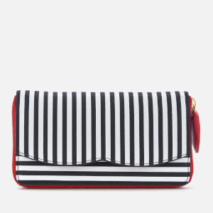 Lulu Guinness Women's Stripe Continental Wallet - Black/Chalk