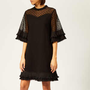 McQ Alexander McQueen Women's Volume Ruffle Dress - Darkest Black