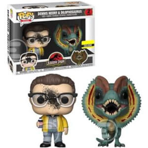 Figurine Pop! Dilophosaure & Dennis Nedry Couvert de Crachat EXC (VIP Seulement)