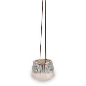 Nkuku Matamba Ceramic Hanging Planter - Black Lines