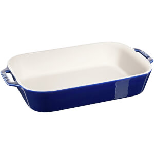 Staub Ceramic Rectangular Gratin Dish - 34cm x 24cm Dark Blue