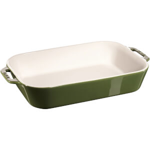 Staub Ceramic Rectangular Gratin Dish - 34cm x 24cm Basil