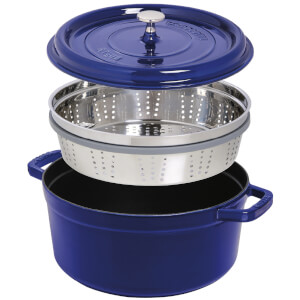 Staub Round Cocotte and Steamer - Dark Blue - 26cm