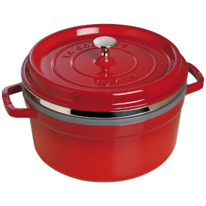Staub Round Cocotte and Steamer - Cherry - 26cm