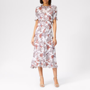 See By Chloé Women's Short Sleeve Midi Dress - Multicolor White 2