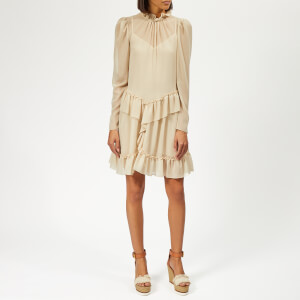 See By Chloé Women's Textured Frill Dress - Foggy Ivory