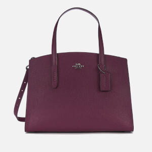 Coach Women's Metallic Leather Interior Charlie Carryall Bag - Dark Berry