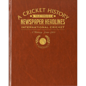 International Cricket Newspaper Book - Brown Leatherette