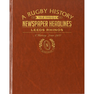 Leeds Rhinos Rugby Newspaper Book - Brown Leatherette