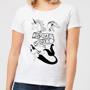 Mermaid, Unicorn and Dinosaur Squad Goals Women's T-Shirt - White