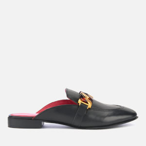 Kurt Geiger London Women's Backless Leather Chain Loafers - Black
