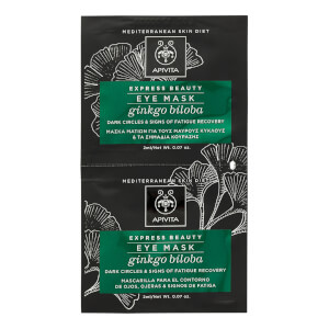 Маска от отечности для кожи вокруг глаз APIVITA Express Dark Circles & Signs of Fatigue Recovery Eye Mask — Ginkgo 2x2 мл
