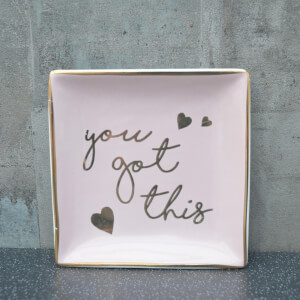 You Got This Design Trinket Dish - Pink and Rose Gold