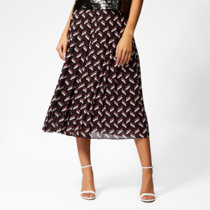 MICHAEL MICHAEL KORS Women's Chevron Pleat Skirt - Cordovan