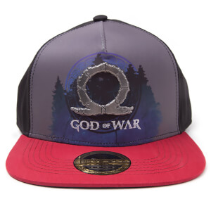 God of War Printed Metal Badge Snapback Cap - Grey