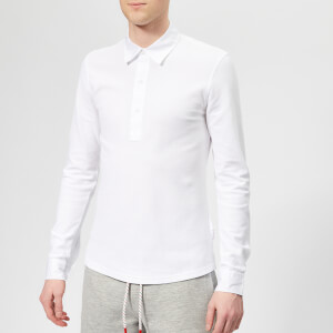 Orlebar Brown Men's Sebastian Long Sleeve Pique Polo Shirt - White