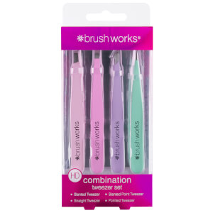 brushworks HD Combination Tweezer Set - Pastels