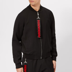 Dsquared2 Men's Classic Bomber Jacket with Tape Pull - Black