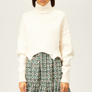 Golden Goose Deluxe Brand Women's Amber High Neck Boxy Jumper - White