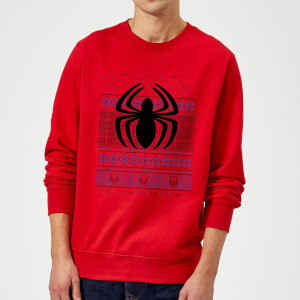 Marvel Avengers Spider-Man Logo Christmas Sweatshirt - Red