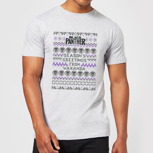 Marvel Avengers Season's Greetings From Wakanda Men's Christmas T-Shirt - Grey
