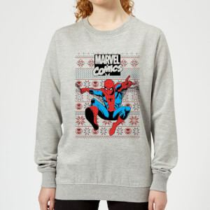 Marvel Avengers Classic Spider-Man Women's Christmas Sweatshirt - Grey