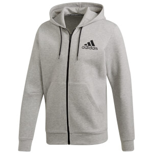 adidas Men's Doubleknit Logo Hoody - Grey