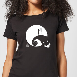 Nightmare Before Christmas Jack and Sally Moon Women's T-Shirt - Black
