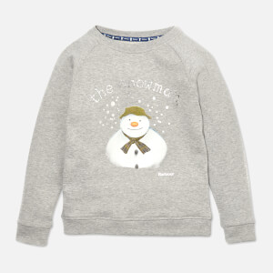 Barbour Girls' Naomi Overlayer Snowman Sweatshirt - Light Grey Marl