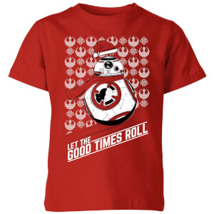 Star Wars Let The Good Times Roll Kids Christmas T-Shirt - Red