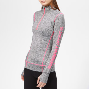 Superdry Sport Women's Performance Reflective Half Zip Top - Black Marl