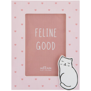 Sass & Belle Cutie Cat Pink Hearts Photo Frame