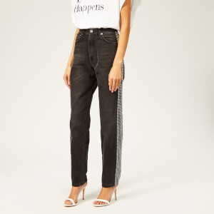Christopher Kane Women's Crystal High Waisted Denim Jeans - Black