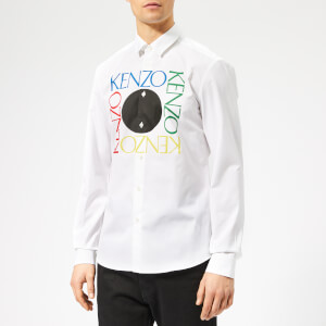 KENZO Men's Slim Fit Logo Shirt - White