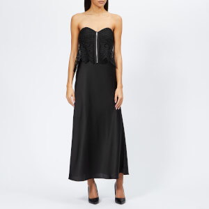 Self-Portrait Women's Floral Scallop Lace Bandeau Dress - Black