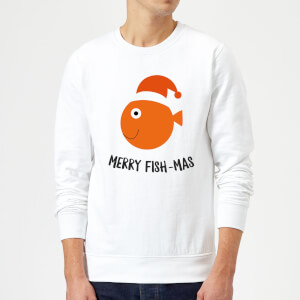Merry Fish-Mas Christmas Sweatshirt - White