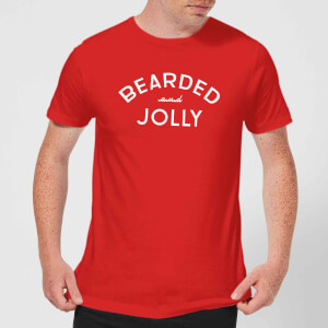 Bearded and Jolly Men's Christmas T-Shirt - Red